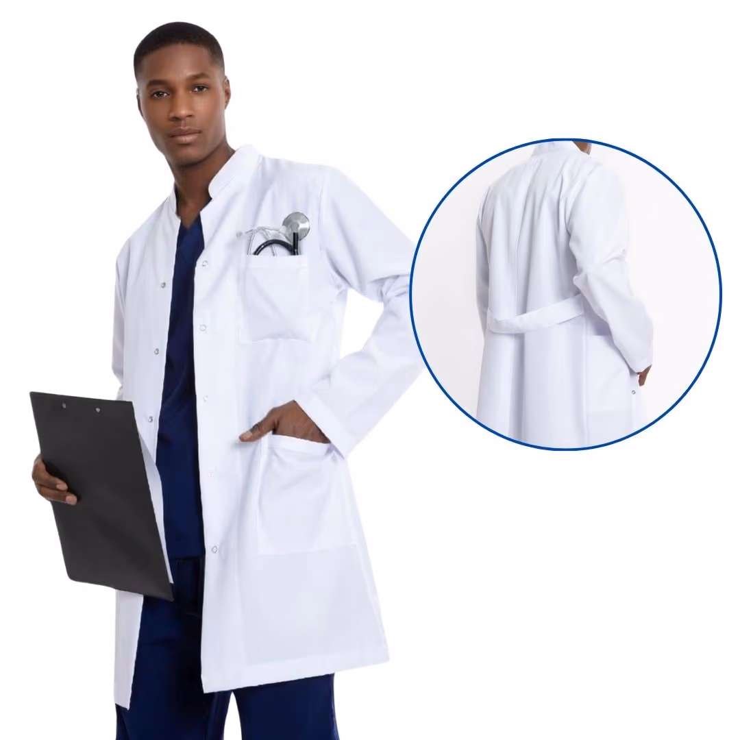 Long-Length, Long-Sleeve, Stand-Up Collar Doctor Coat (Variant)