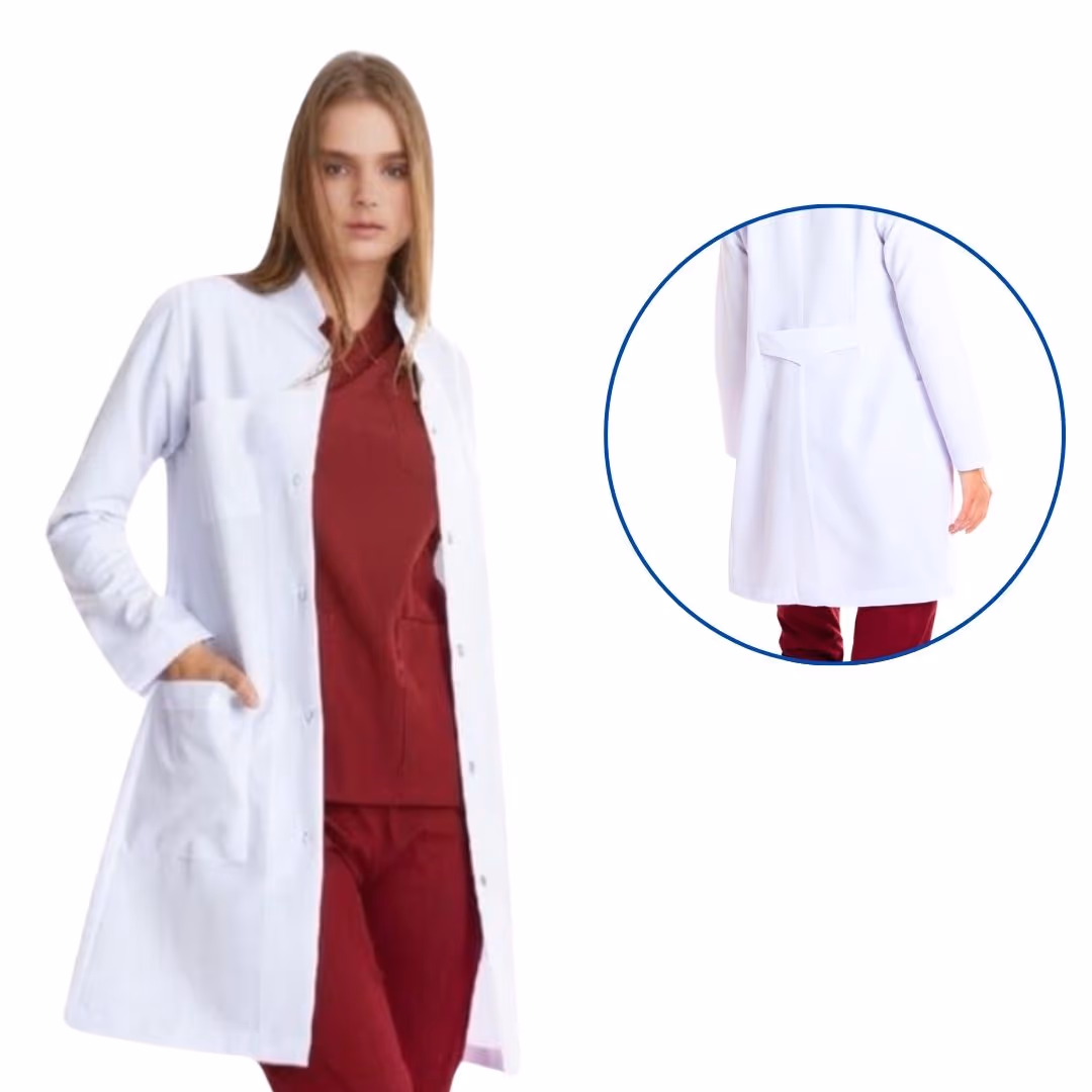 Long-Length, Long-Sleeve, Stand-Up Collar Doctor Coat