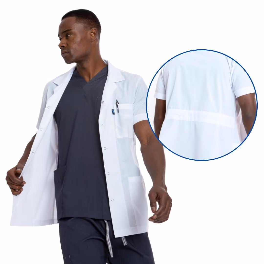 Standard-Length, Short-Sleeve, Classic Collar Doctor Coat